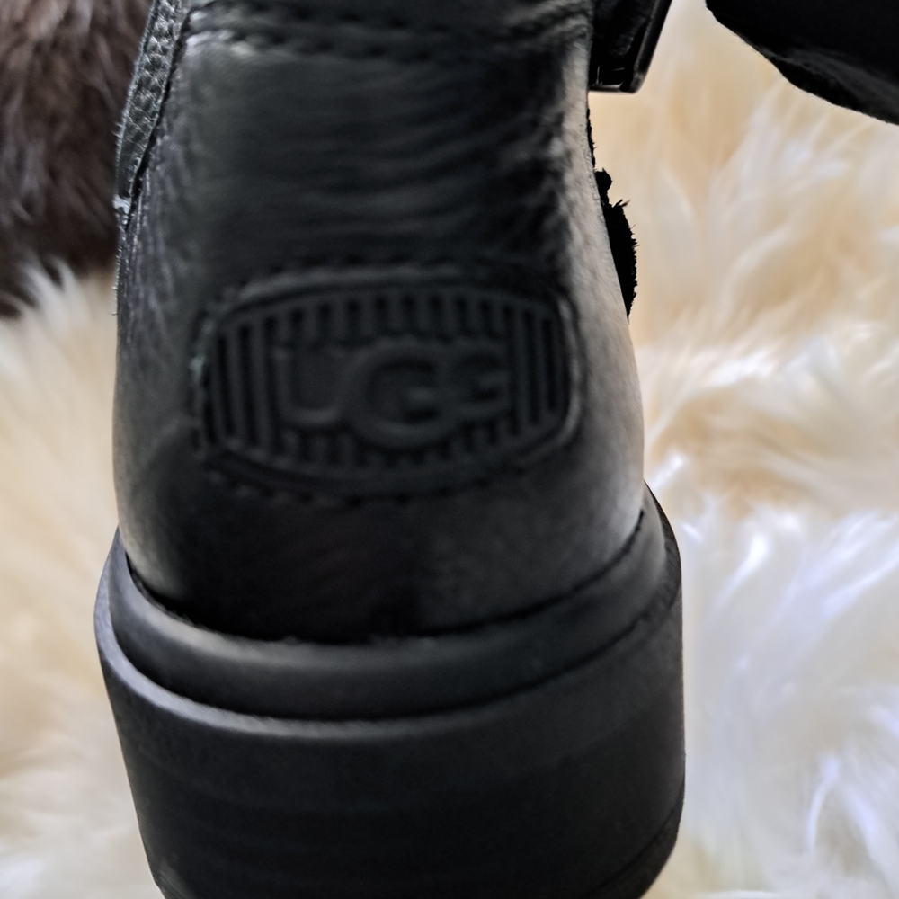 UGG Black Textured Leather Footwear.  Never Worn